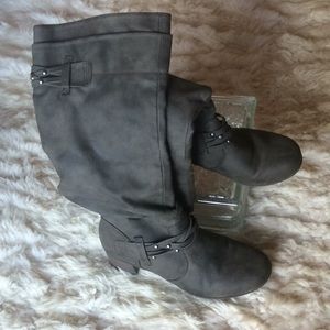 White Mountain Faux Leather Riding Boots